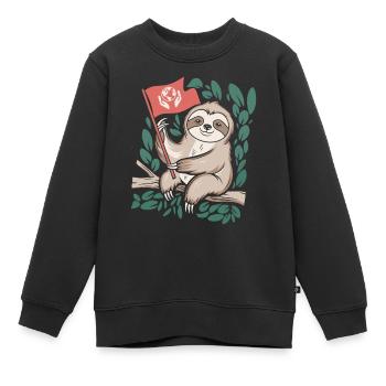 Umweltfreundliches Faultier Mit Umweltflagge - Kinder Premium Organic Sweatshirt - Schwarz - Vorne - AI Model Kid Female (0cm)