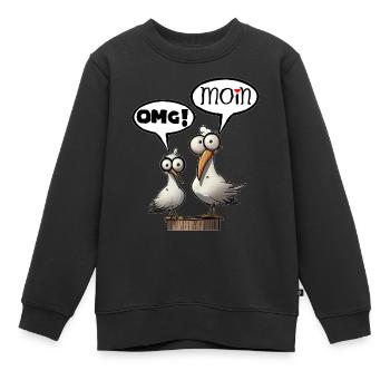 Die Bäädden Möwen - Möwe omg moin - Kinder Premium Organic Sweatshirt - Schwarz - Vorne - AI Model Kid Female (0cm)