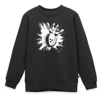Bowling Strike - Kids Premium Organic Sweatshirt - black - Front - AI Model Kid Female (0cm)