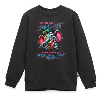 Si vous me cherchez, je suis au bord de la folie - Sweat Premium enfant bio - noir - Devant - AI Model Kid Female (0cm)