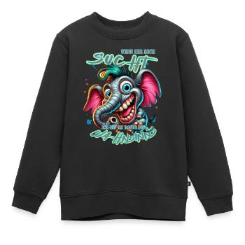 Wenn ihr mich sucht, ich bin am Rande des Wahnsinn - Kinder Premium Organic Sweatshirt - Schwarz - Vorne - AI Model Kid Female (0cm)