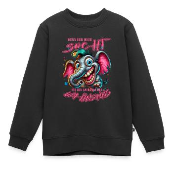 Wenn ihr mich sucht, ich bin am Rande des Wahnsinn - Kinder Premium Organic Sweatshirt - Schwarz - Vorne - AI Model Kid Female (0cm)