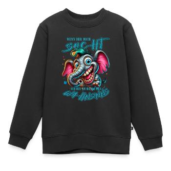 Wenn ihr mich sucht, ich bin am Rande des Wahnsinn - Kinder Premium Organic Sweatshirt - Schwarz - Vorne - AI Model Kid Female (0cm)