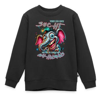 Si vous me cherchez, je suis au bord de la folie - Sweat Premium enfant bio - noir - Devant - AI Model Kid Female (0cm)