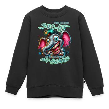 Wenn ihr mich sucht, ich bin am Rande des Wahnsinn - Kinder Premium Organic Sweatshirt - Schwarz - Vorne - AI Model Kid Female (0cm)