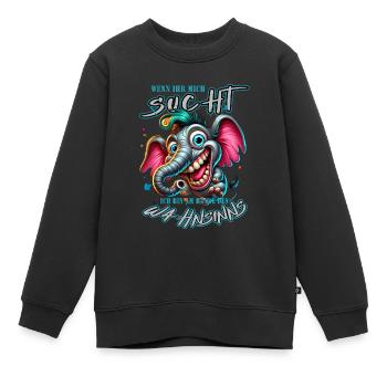 Si vous me cherchez, je suis au bord de la folie - Sweat Premium enfant bio - noir - Devant - AI Model Kid Female (0cm)