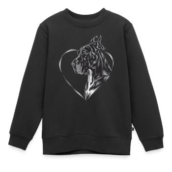 Deutsche Dogge - Kinder Premium Organic Sweatshirt - Schwarz - Vorne - AI Model Kid Female (0cm)