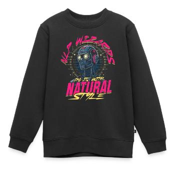 Linguiste informaticien - Sweat Premium enfant bio - noir - Devant - AI Model Kid Female (0cm)