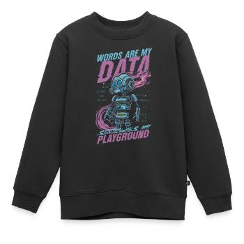 Linguiste informaticien - Sweat Premium enfant bio - noir - Devant - AI Model Kid Female (0cm)