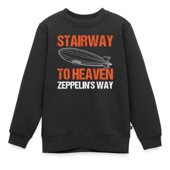 Vintage Zeppelin Luftschiff 70 Jahre - Kinder Premium Organic Sweatshirt - Schwarz - Vorne - AI Model Kid Female (0cm)