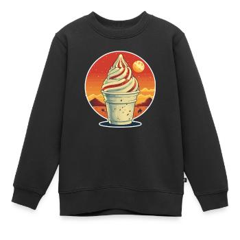Portrait de coupe glacée - Sweat Premium enfant bio - noir - Devant - AI Model Kid Female (0cm)