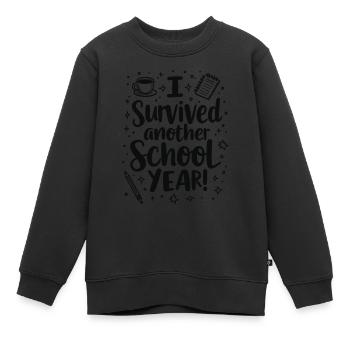 I Survived Another School Year – Lehrer Schüler - Kinder Premium Organic Sweatshirt - Schwarz - Vorne - AI Model Kid Female (0cm)