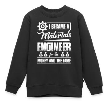 I Became A Materials Engineer - Kids Premium Organic Sweatshirt - black - Front - AI Model Kid Female (0cm)