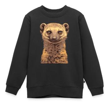 La mangouste de mangouste - Sweat Premium enfant bio - noir - Devant - AI Model Kid Female (0cm)