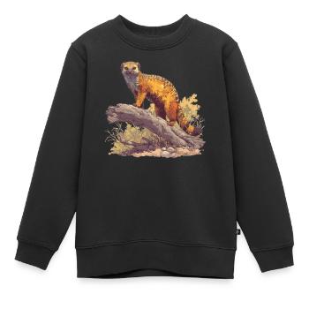 La mangouste de mangouste - Sweat Premium enfant bio - noir - Devant - AI Model Kid Female (0cm)