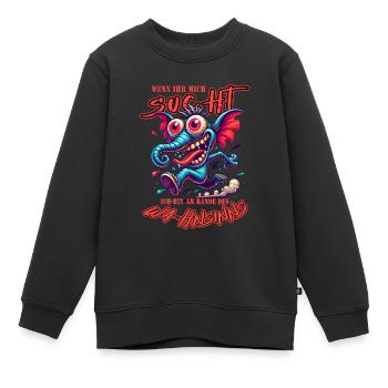 Si vous me cherchez, je suis au bord de la folie - Sweat Premium enfant bio - noir - Devant - AI Model Kid Female (0cm)