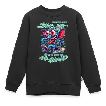 Wenn ihr mich sucht, ich bin am Rande des Wahnsinn - Kinder Premium Organic Sweatshirt - Schwarz - Vorne - AI Model Kid Female (0cm)