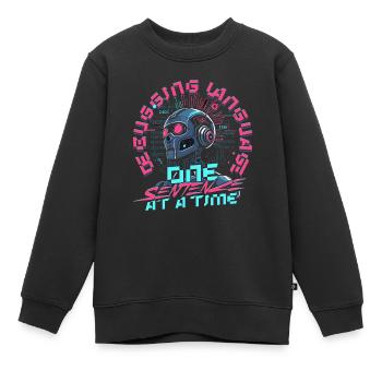 Linguiste informaticien - Sweat Premium enfant bio - noir - Devant - AI Model Kid Female (0cm)