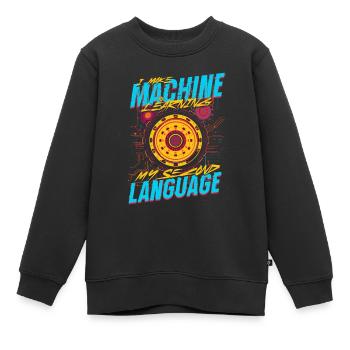 Linguiste informaticien - Sweat Premium enfant bio - noir - Devant - AI Model Kid Female (0cm)