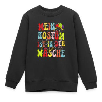 mein kostüm ist in der wäsche - Kinder Premium Organic Sweatshirt - Schwarz - Vorne - AI Model Kid Female (0cm)