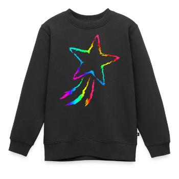 Étoile filante - Sweat Premium enfant bio - noir - Devant - AI Model Kid Female (0cm)