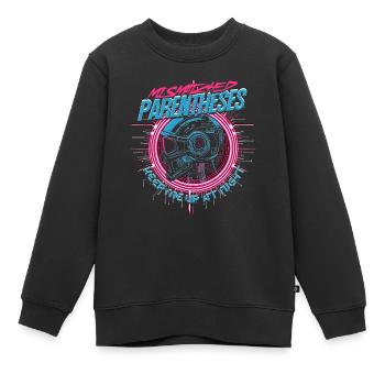 Parenthèses incompatibles entre linguistes computationnels - Sweat Premium enfant bio - noir - Devant - AI Model Kid Female (0cm)