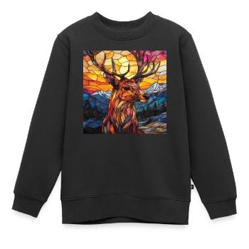 Reh - Kinder Premium Organic Sweatshirt - Schwarz - Vorne - AI Model Kid Female (0cm)