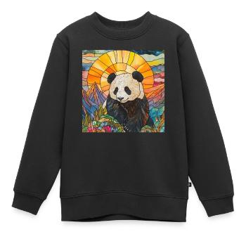Panda - Kinder Premium Organic Sweatshirt - Schwarz - Vorne - AI Model Kid Female (0cm)