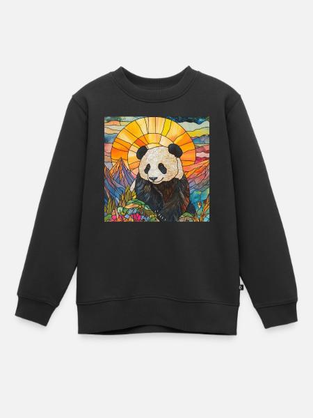 Panda - Kinder Premium Organic Sweatshirt - Schwarz