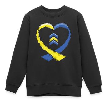 Schéma du syndrome de Down de l’anse cardiaque - Sweat Premium enfant bio - noir - Devant - AI Model Kid Female (0cm)