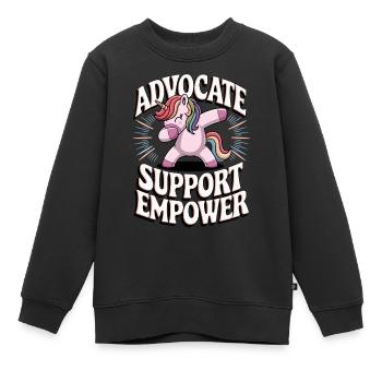 Soutenez les défenseurs de Empower - Sweat Premium enfant bio - noir - Devant - AI Model Kid Female (0cm)