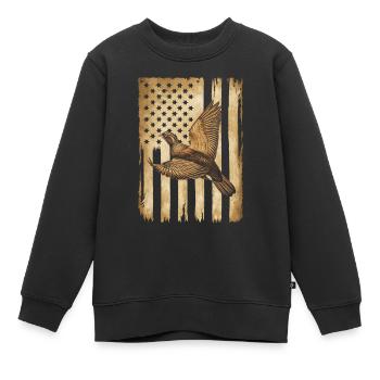 Auerhahn - Kinder Premium Organic Sweatshirt - Schwarz - Vorne - AI Model Kid Female (0cm)