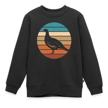 Auerhahn - Kinder Premium Organic Sweatshirt - Schwarz - Vorne - AI Model Kid Female (0cm)