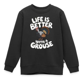 Auerhahn - Kinder Premium Organic Sweatshirt - Schwarz - Vorne - AI Model Kid Female (0cm)