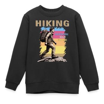 RANDONNÉE D’ALPINISME - Sweat Premium enfant bio - noir - Devant - AI Model Kid Female (0cm)