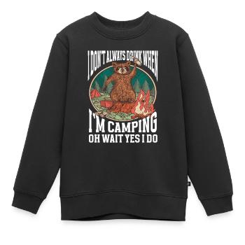 Camping Feu de camp Camper - Sweat Premium enfant bio - noir - Devant - AI Model Kid Female (0cm)