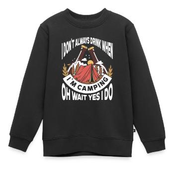 Camping Feu de camp Camper - Sweat Premium enfant bio - noir - Devant - AI Model Kid Female (0cm)