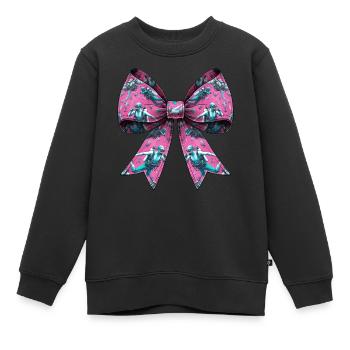 Coquette Bogen Tauchen Mama Taucher Muster rosa - Kinder Premium Organic Sweatshirt - Schwarz - Vorne - AI Model Kid Female (0cm)