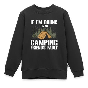 Camping Feu de camp Camper - Sweat Premium enfant bio - noir - Devant - AI Model Kid Female (0cm)