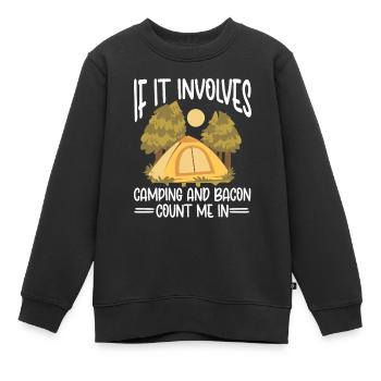 Camping Feu de camp Camper - Sweat Premium enfant bio - noir - Devant - AI Model Kid Female (0cm)