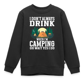 Camping Feu de camp Camper - Sweat Premium enfant bio - noir - Devant - AI Model Kid Female (0cm)