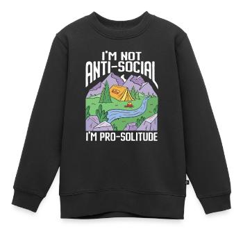 Camping Feu de camp Camper - Sweat Premium enfant bio - noir - Devant - AI Model Kid Female (0cm)