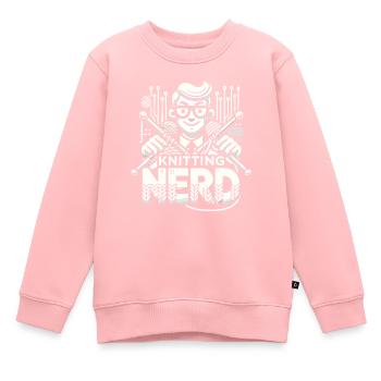 Strick-Nerd - Kinder Premium Organic Sweatshirt - Rosa - Vorne - AI Model Kid Female (0cm)