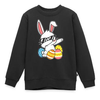 Dabbing Lapin de Pâques Lapin de Pâques Lapin Lapin Cadeau - Sweat Premium enfant bio - noir - Devant - AI Model Kid Female (0cm)