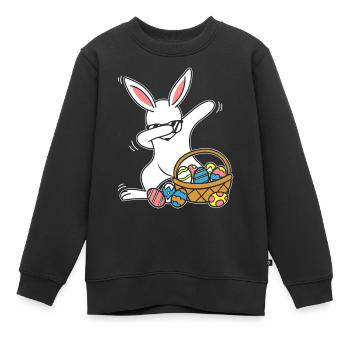 Dabbing Lapin de Pâques Lapin de Pâques Lapin Lapin Cadeau - Sweat Premium enfant bio - noir - Devant - AI Model Kid Female (0cm)
