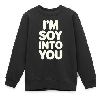 Ich Bin Soja In Dich Verliebt Vegan Vegetarian - Kinder Premium Organic Sweatshirt - Schwarz - Vorne - AI Model Kid Female (0cm)
