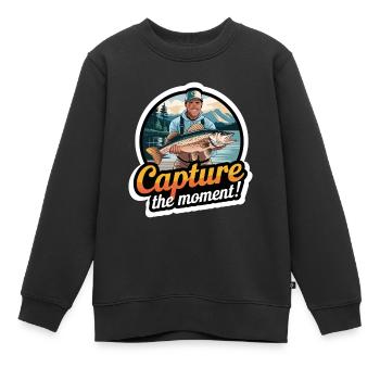 FISCHE, DIE SIE GEFANGEN HABEN - Kinder Premium Organic Sweatshirt - Schwarz - Vorne - AI Model Kid Female (0cm)