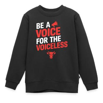 Soyez une voix pour le végétalien sans voix - Sweat Premium enfant bio - noir - Devant - AI Model Kid Female (0cm)