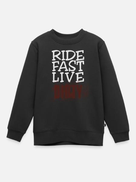 RIDE FAST LIVE DIRTY – Mountainbike - Motocross - Kinder Premium Organic Sweatshirt - Schwarz