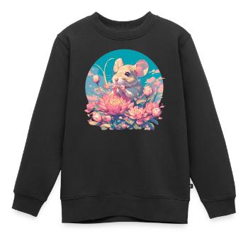 Mäuse Maus - Kinder Premium Organic Sweatshirt - Schwarz - Vorne - AI Model Kid Female (0cm)